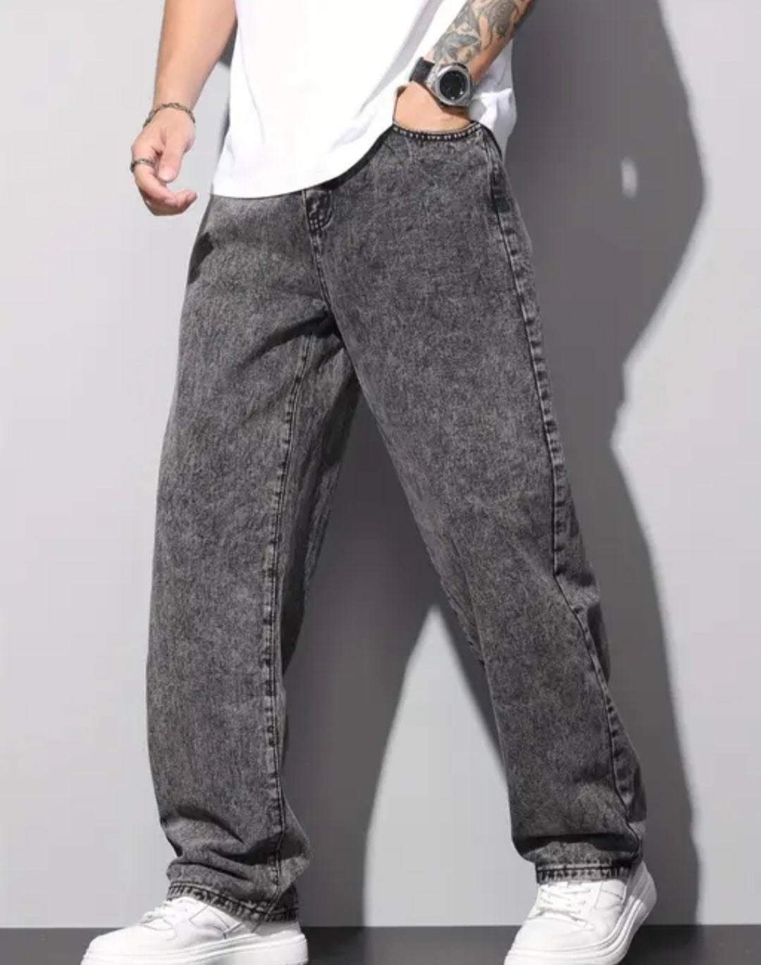 BAGGY JEANS FOR MEN | BLACKISH GREY COLOUR |