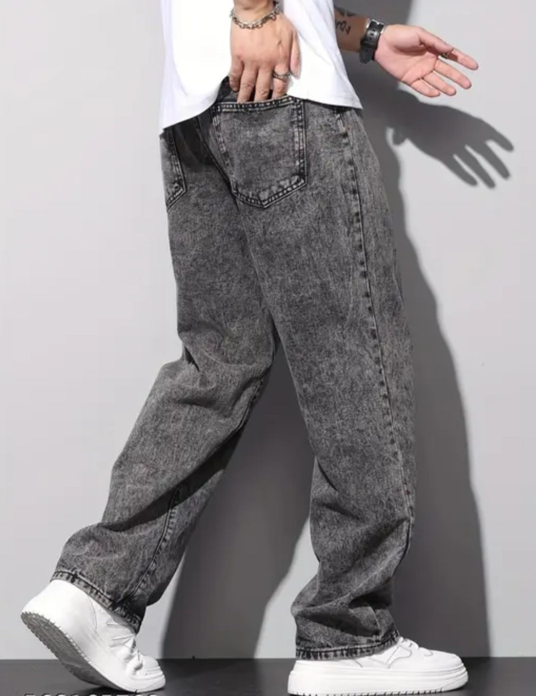 BAGGY JEANS FOR MEN | BLACKISH GREY COLOUR |